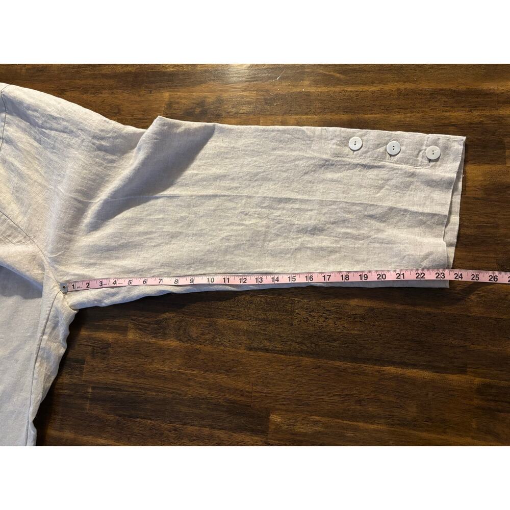 Chico’s 2 or US 12 Pants 100% Linen Straight Leg Pull On Crop 24" Inseam - Picture 9 of 10